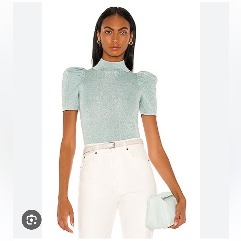 Alice + Olivia Issa Top in powder blue